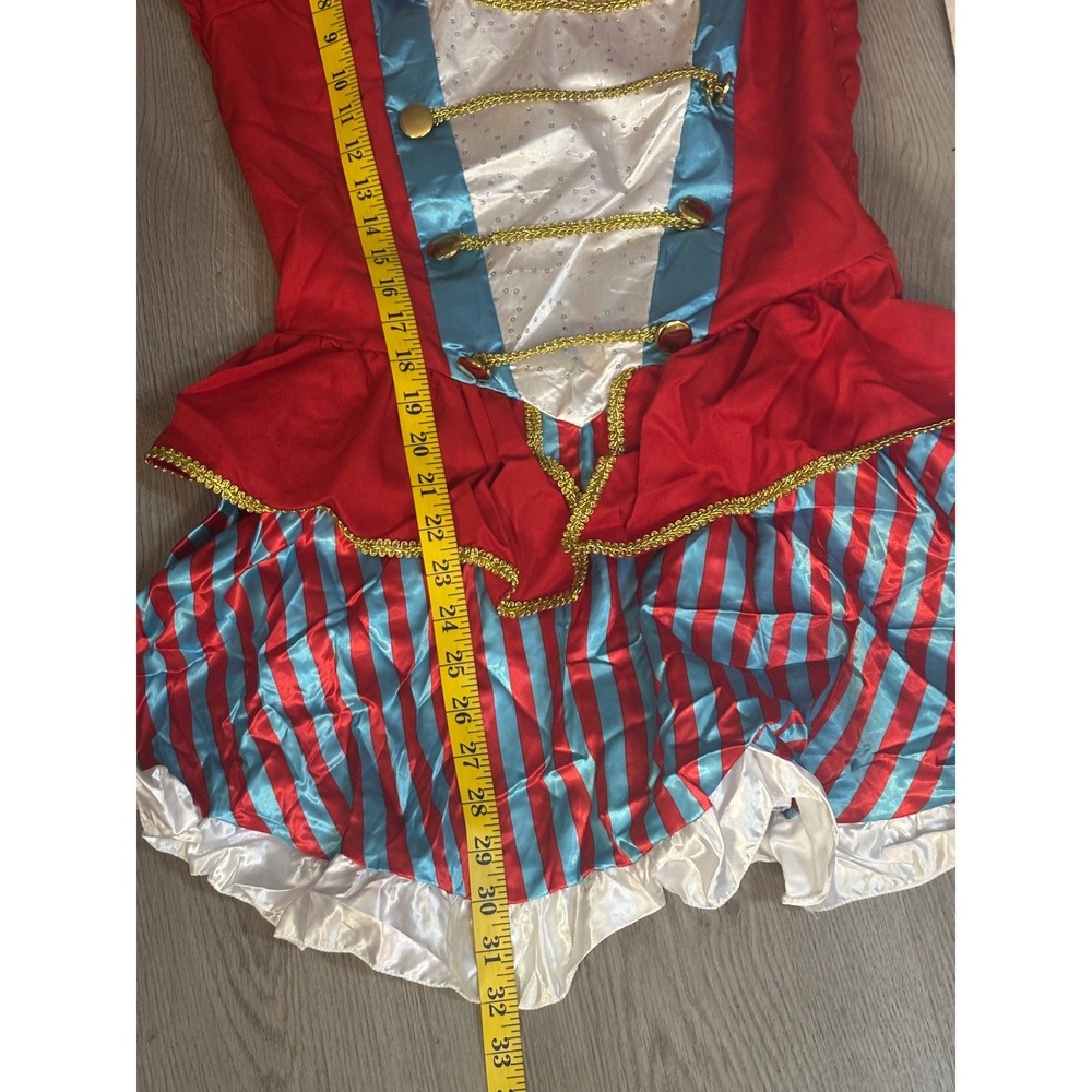 Leg Avenue Ring Master Costume Womens M Red Blue Dress Hat Circus Halloween - Picture 6 of 11